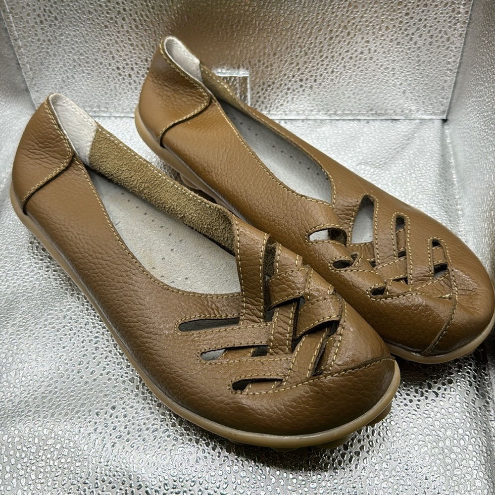 SOCOFY leather braided flats EU 41